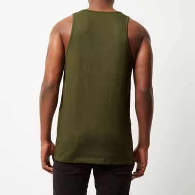 Dark green olive print vest